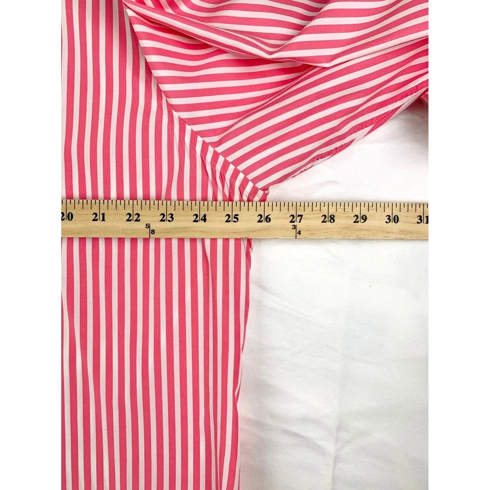 Boggi Milano Mens Pink White Striped Spread Collar Button Down New Classic Shirt